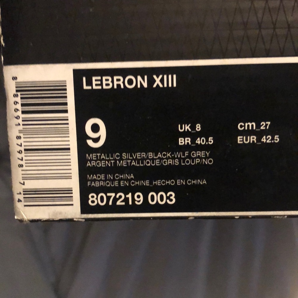 Labron James Nike black and gray used but in good condition wear about 4 times